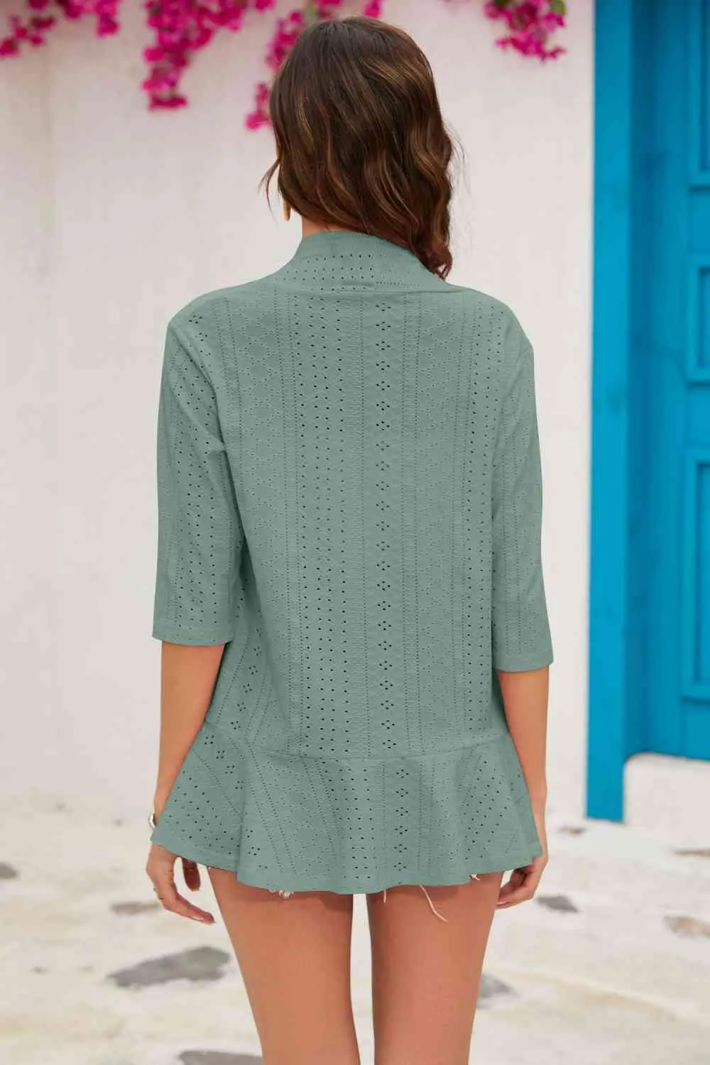 Half Sleeve Cardigan- 6 Colors (Sage, White, Navy, Pink, Black, Blush)