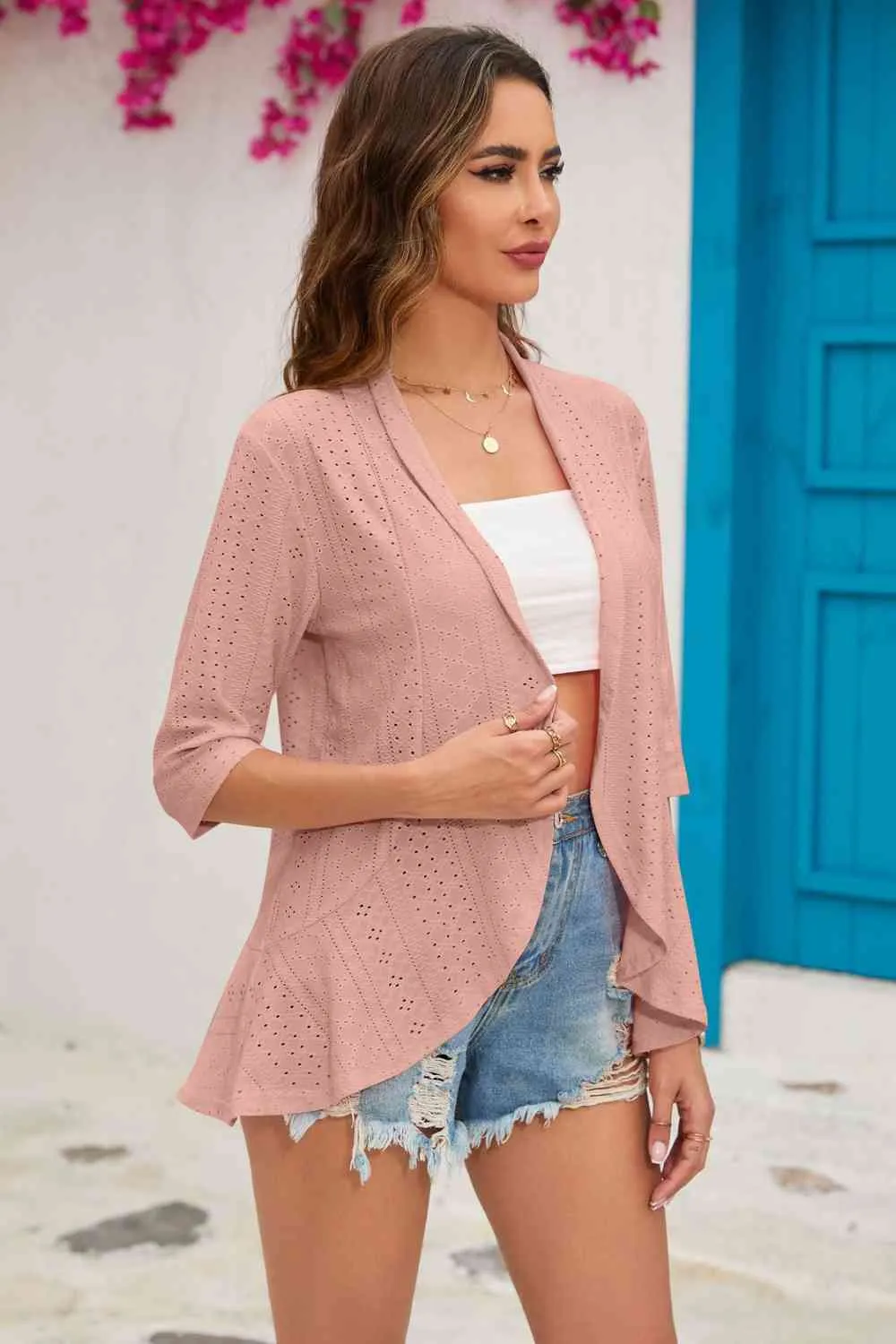 Half Sleeve Cardigan- 6 Colors (Sage, White, Navy, Pink, Black, Blush)