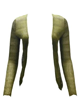 HANLEY MELLON Women's Olive Green Open Front Cardigan Sz XS $425 NEW