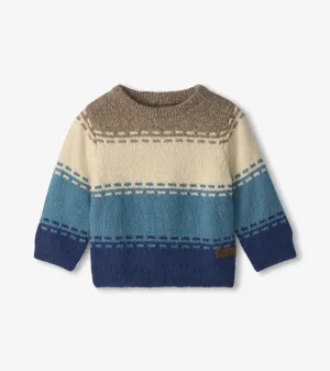 Hatley Blue Combo Crew Neck Knit Sweaters