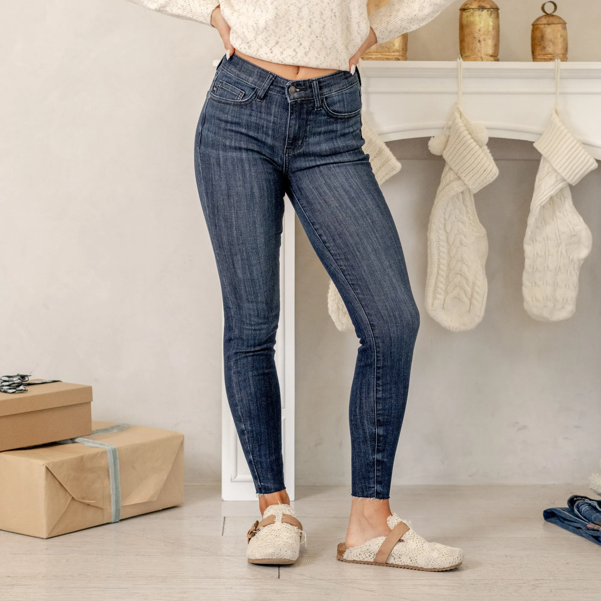 Hold Me Tight Mid Rise Skinny Regular & Plus Sizes