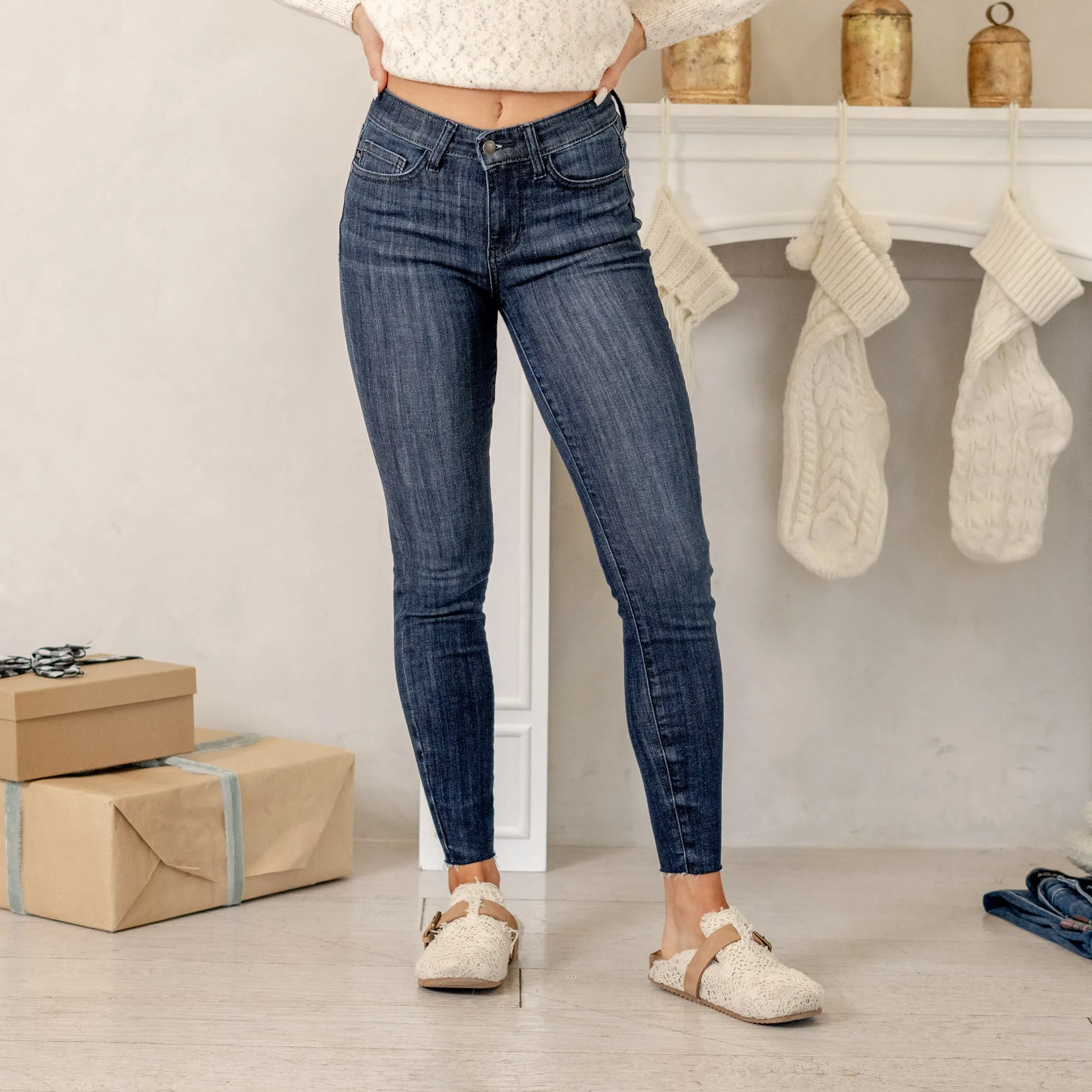 Hold Me Tight Mid Rise Skinny Regular & Plus Sizes