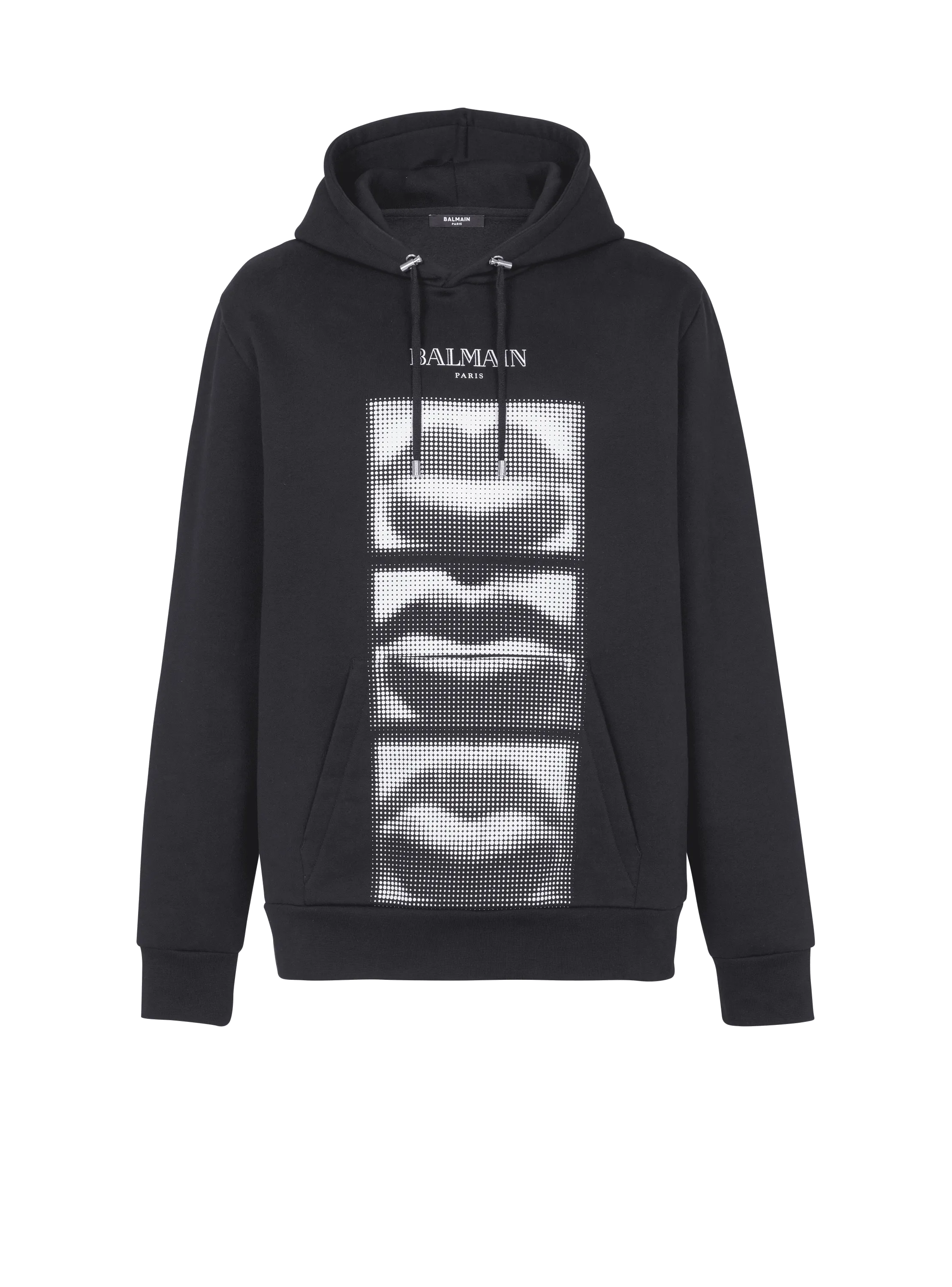 Hoodie With Vintage Balmain Lips Print
