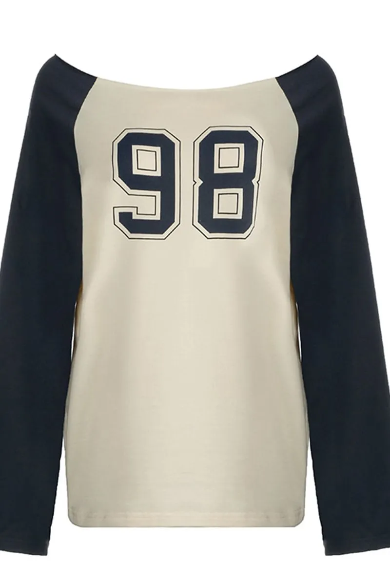 HTR1304 Retro Varsity Oversized Tee