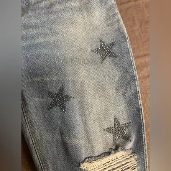 Hudson Star-Embroidered Relaxed Straight-Leg Riley Cropped Jeans