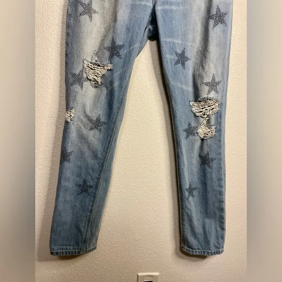 Hudson Star-Embroidered Relaxed Straight-Leg Riley Cropped Jeans