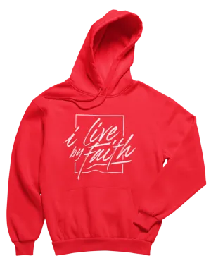I Live By Faith Hoodie - Unisex - Red/White