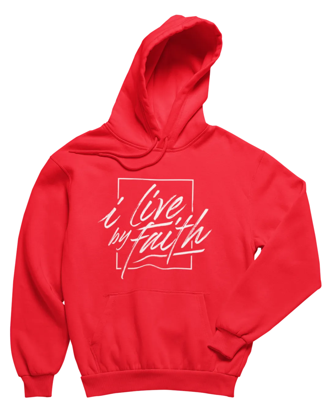 I Live By Faith Hoodie - Unisex - Red/White