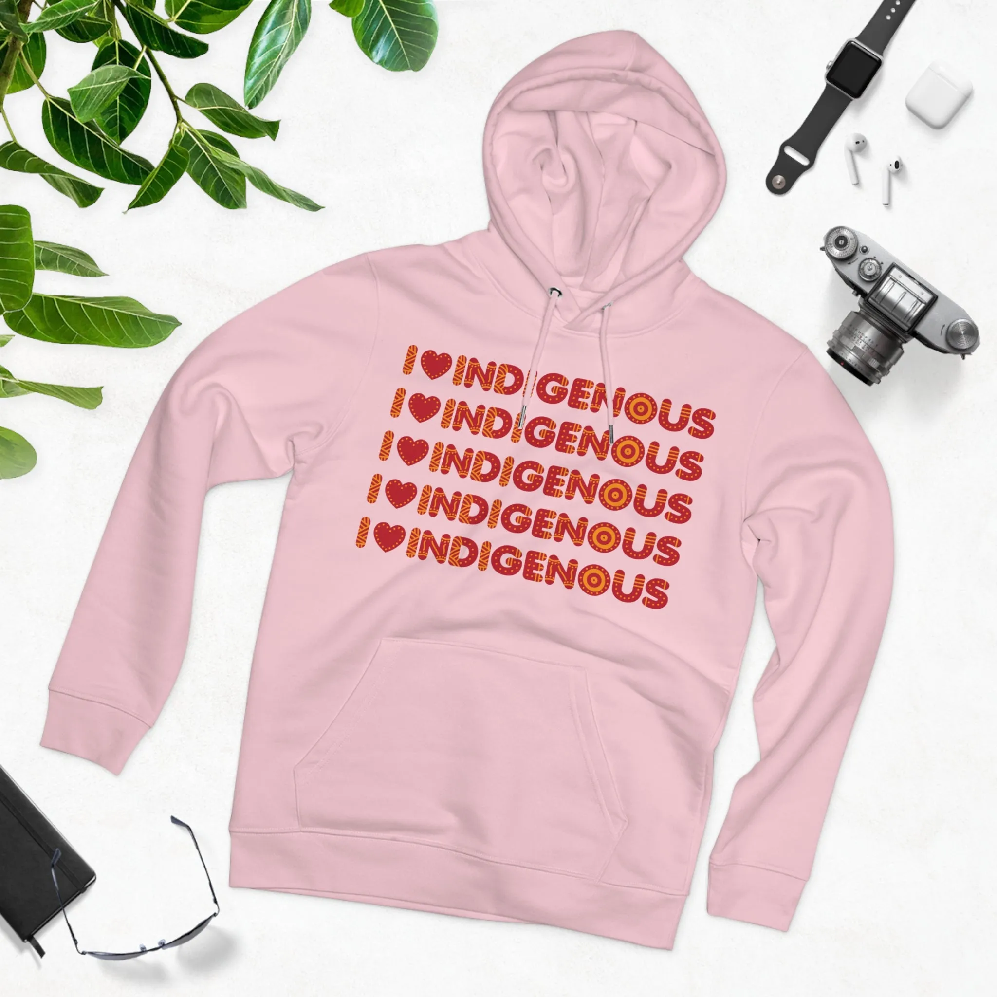 I Love Indigenous | Unisex Premium Cruiser Hoodie | Recyclable | Red Print