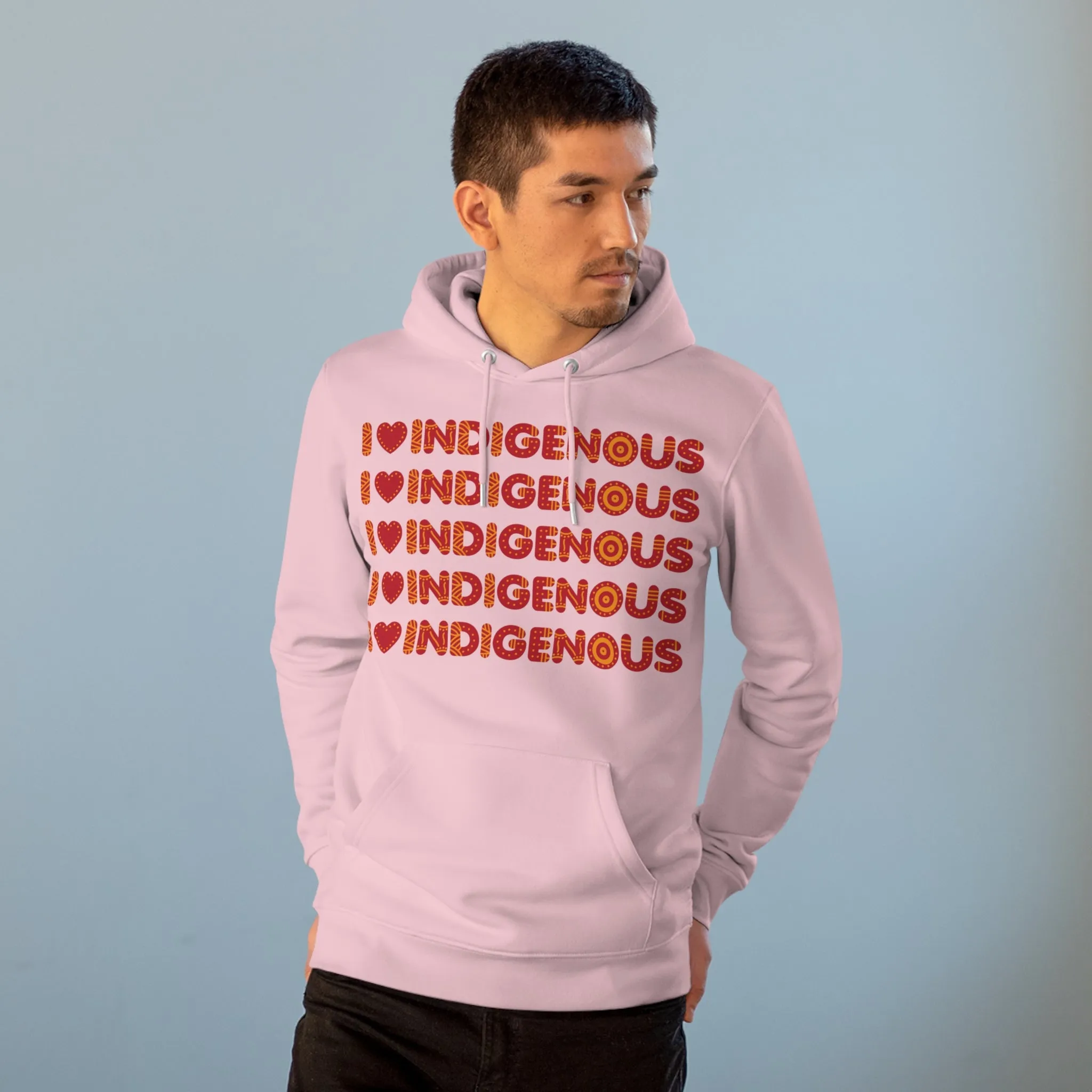 I Love Indigenous | Unisex Premium Cruiser Hoodie | Recyclable | Red Print