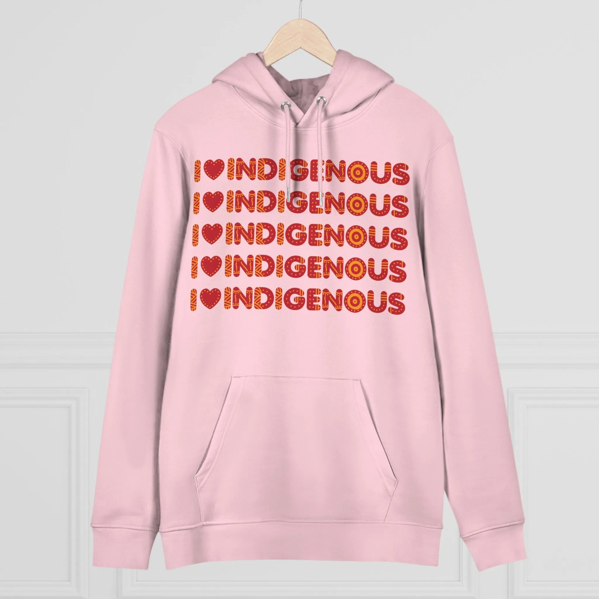 I Love Indigenous | Unisex Premium Cruiser Hoodie | Recyclable | Red Print