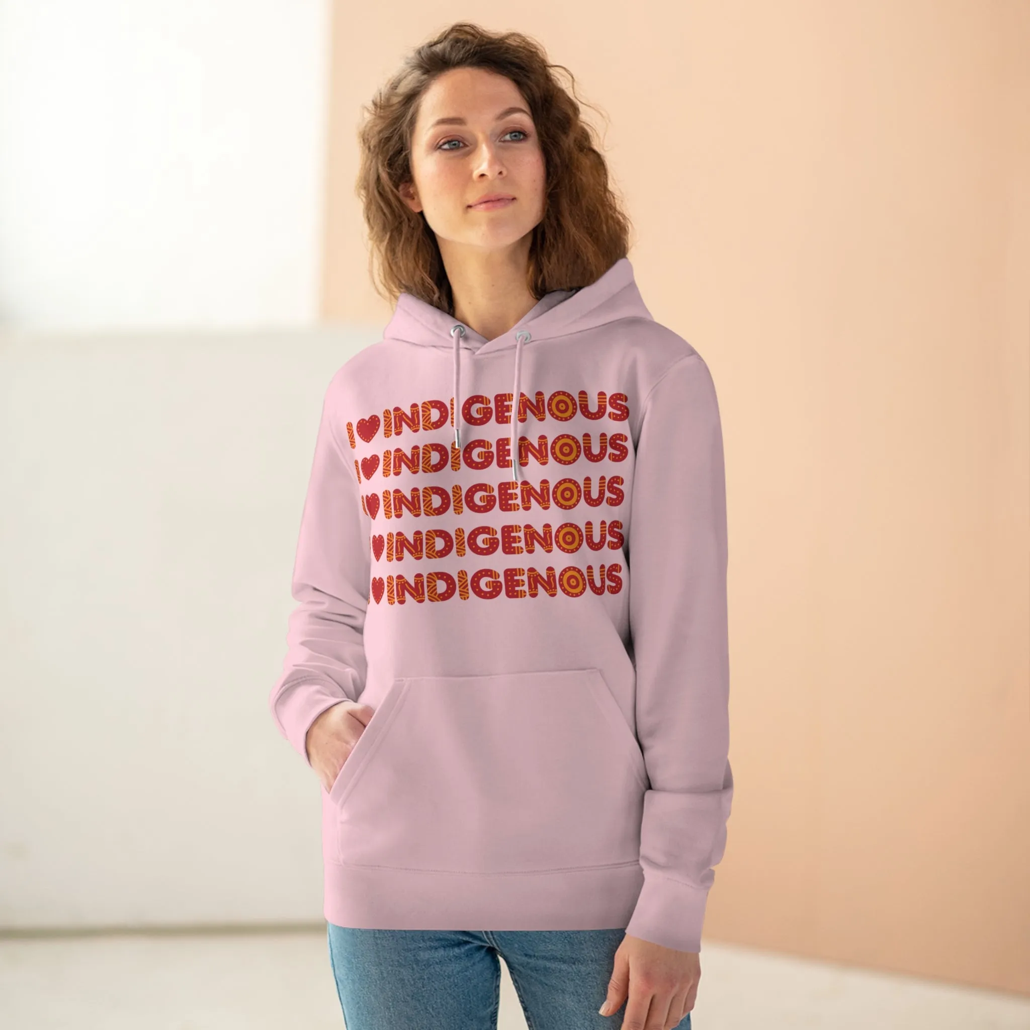 I Love Indigenous | Unisex Premium Cruiser Hoodie | Recyclable | Red Print