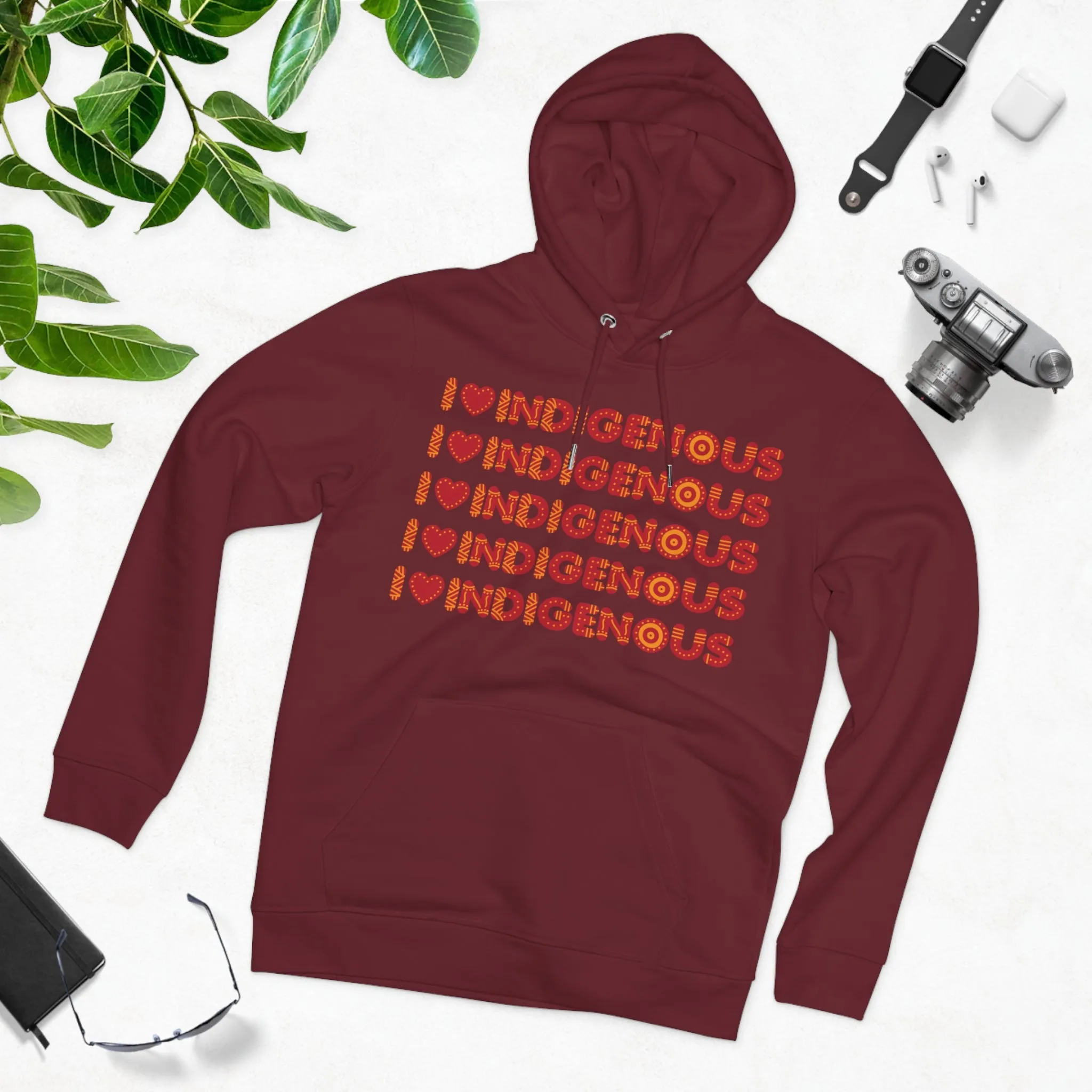 I Love Indigenous | Unisex Premium Cruiser Hoodie | Recyclable | Red Print