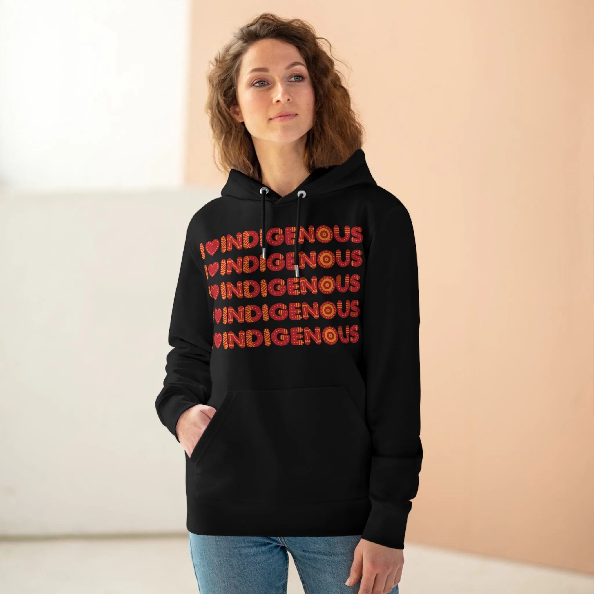I Love Indigenous | Unisex Premium Cruiser Hoodie | Recyclable | Red Print