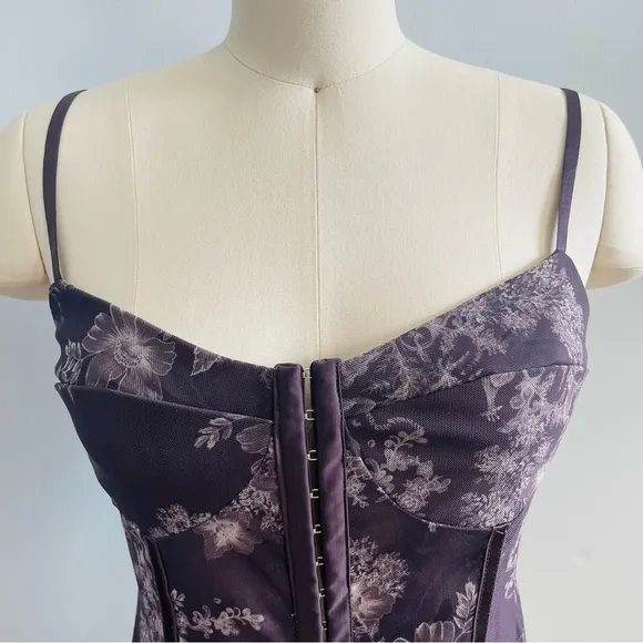 Intimately Free People Floral Night Rhythm Bodysuit- Chocolate Merolt-Size Large