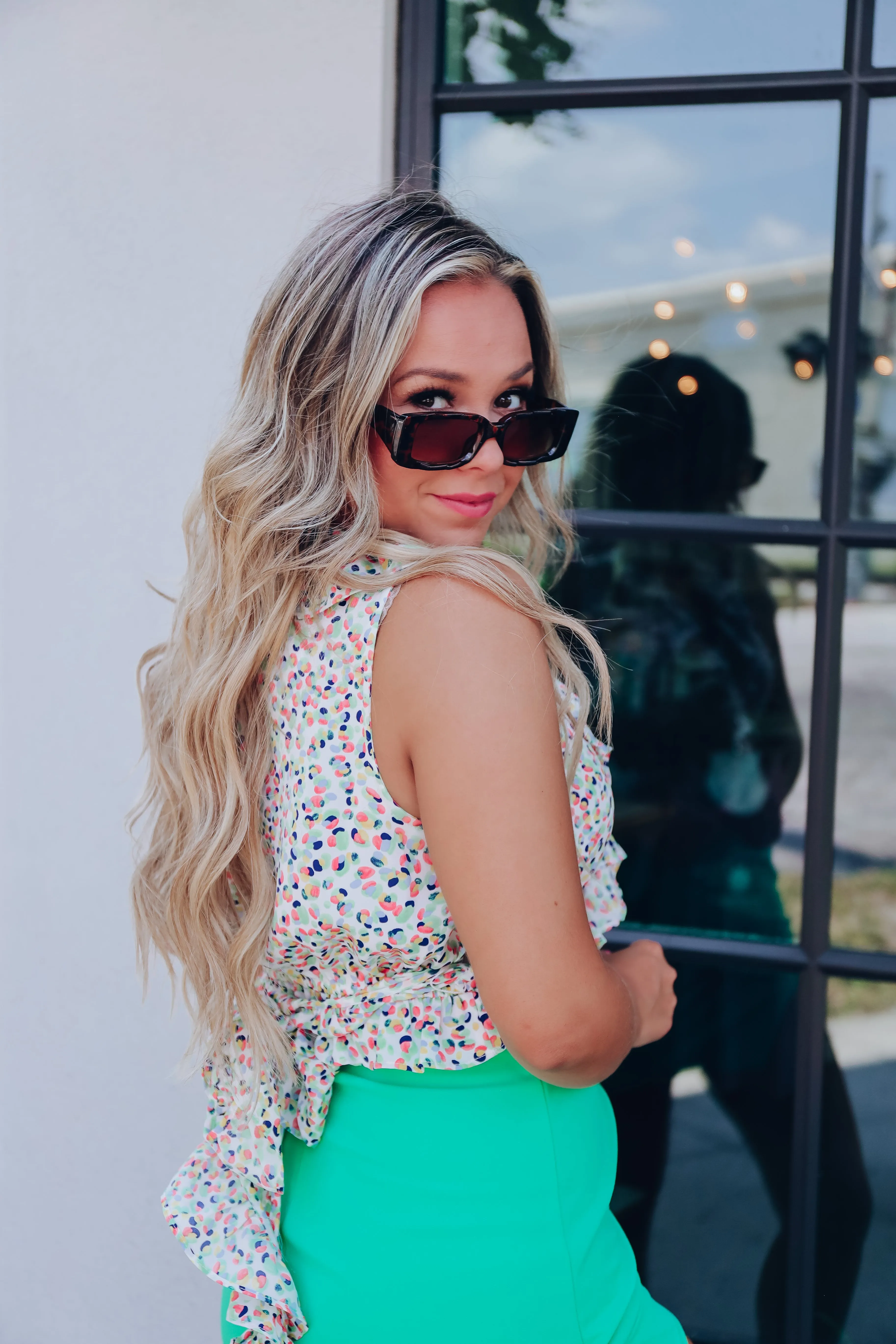 It's About Time Ruffled Crop Top - White