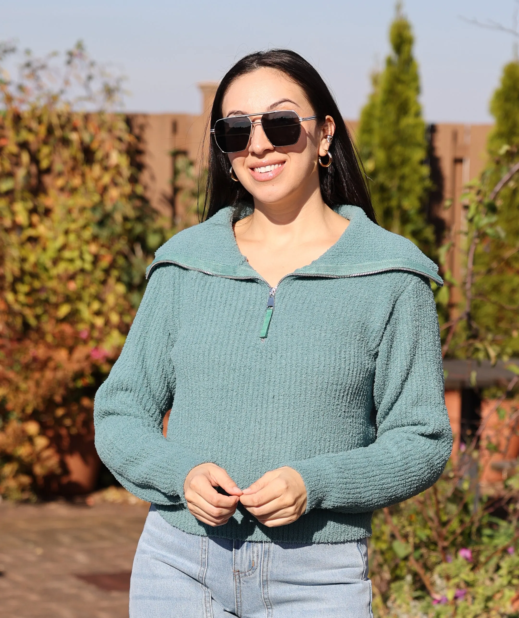 Jennifer 3/4 Zip Sweater