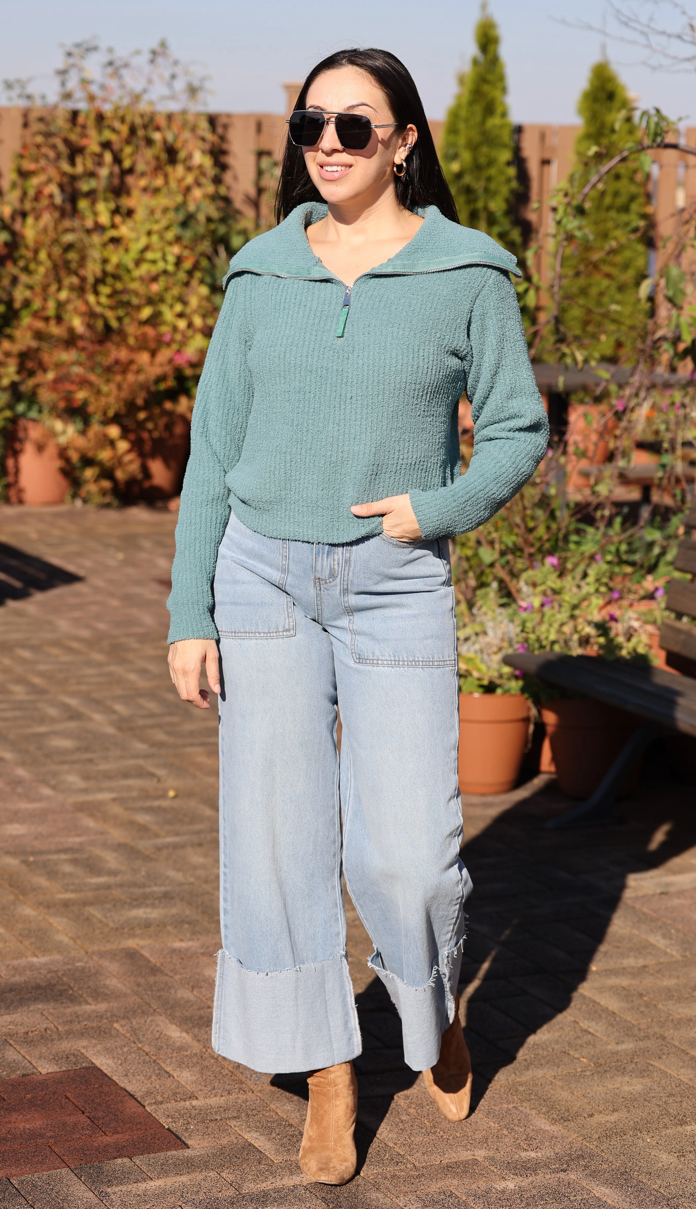 Jennifer 3/4 Zip Sweater