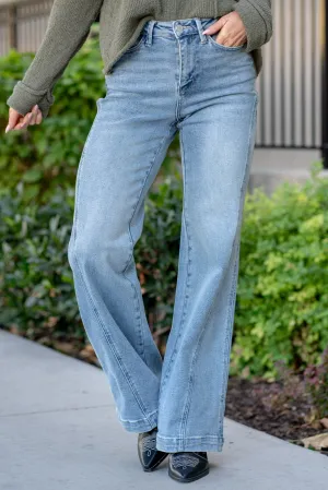 Joy High Rise Side Seam Retro Wide Leg Regular & Plus Sizes