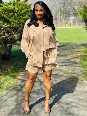 Joyful Tan Short Set