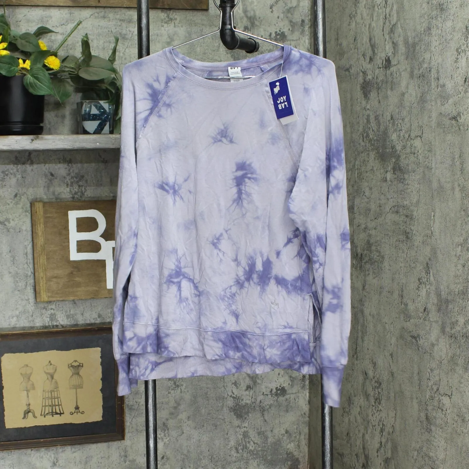 Joylab Women's Soft Lightweight Sweatshirt P7877 Blue Gray XS
