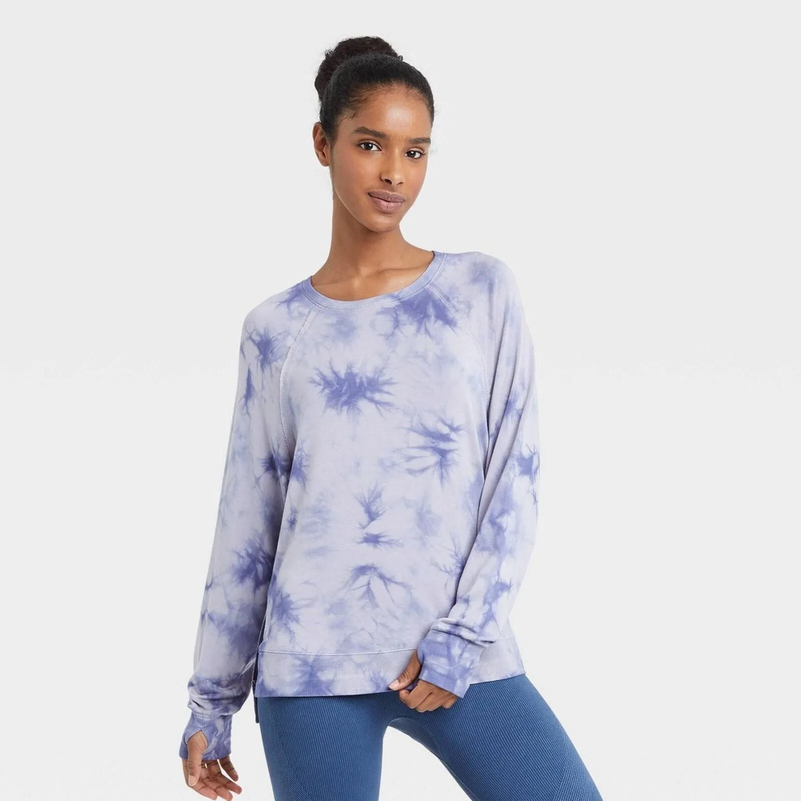 Joylab Women's Soft Lightweight Sweatshirt P7877 Blue Gray XS