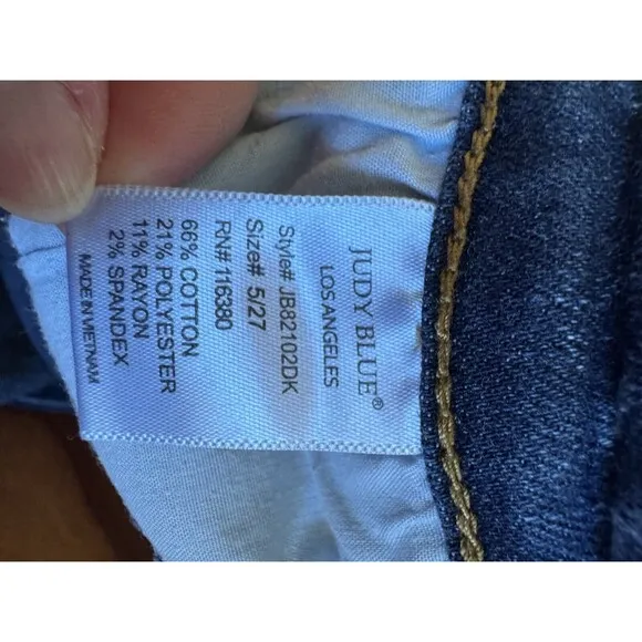 Judy Blue Jeans Women's 5/27 Relaxed Fit  Blue Denim Mid Rise