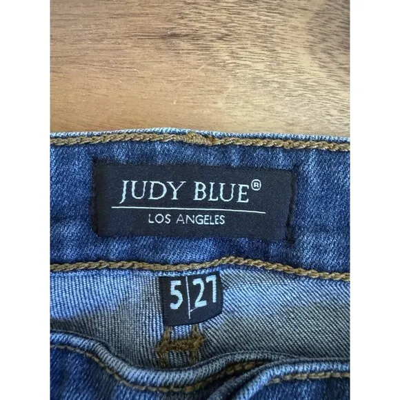 Judy Blue Jeans Women's 5/27 Relaxed Fit  Blue Denim Mid Rise