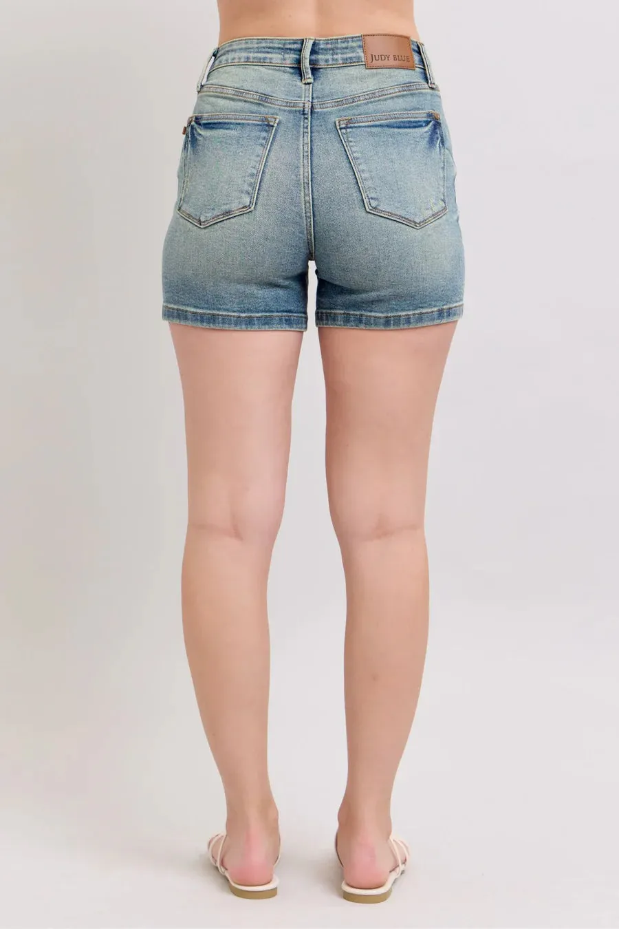 Judy Blue V-Front Vintage Wash Shorts