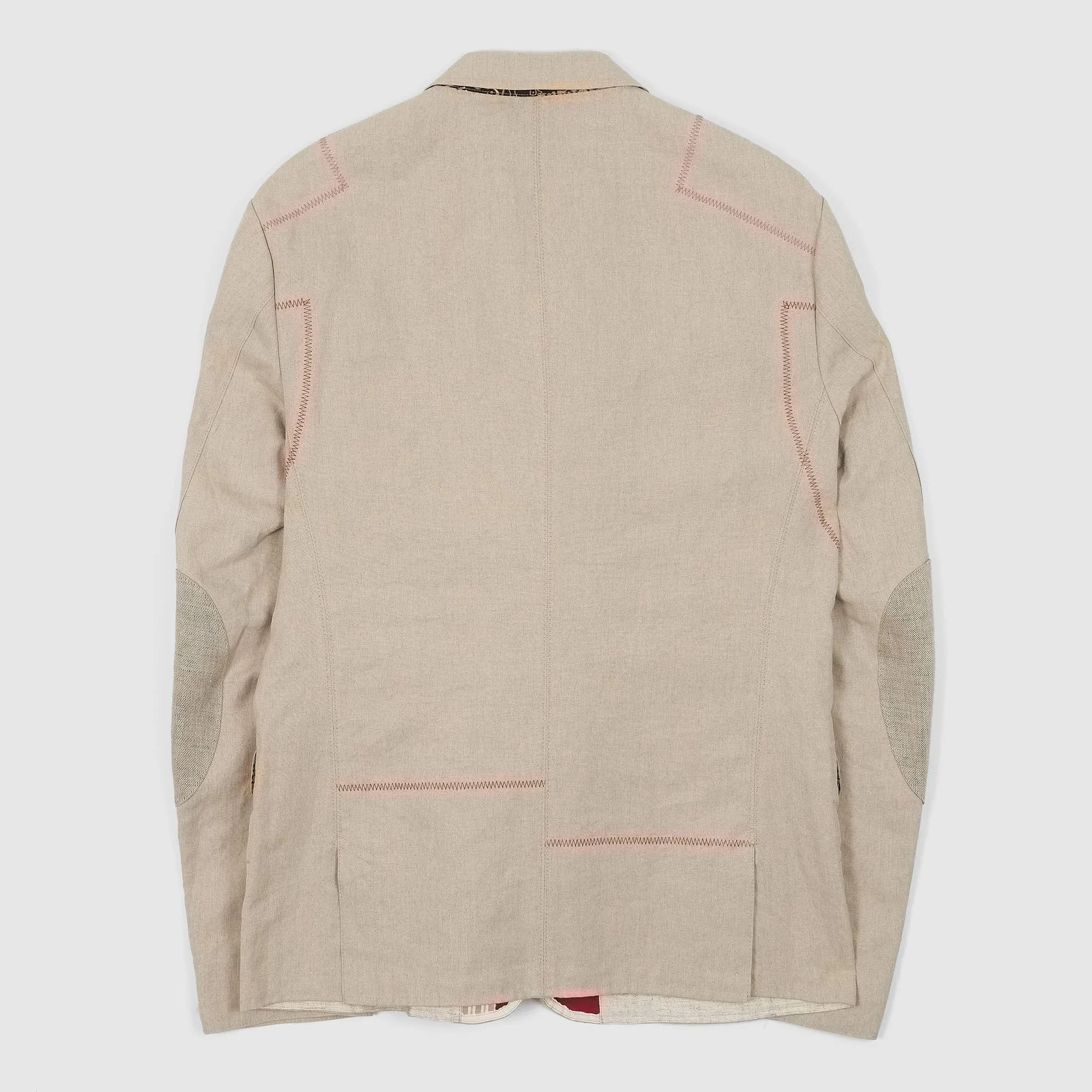 Junya Watanabe Man Classic Linen Blazer with Patchwork Stitching