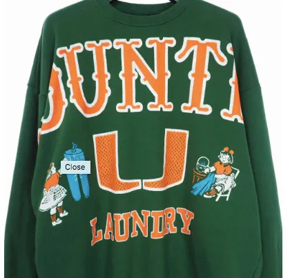 KAPITAL big kountry Laundry Wide college Crewneck sweatshirt