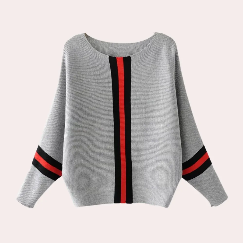 Karine - fashionable women's sweater with elegant, minimalist stripes