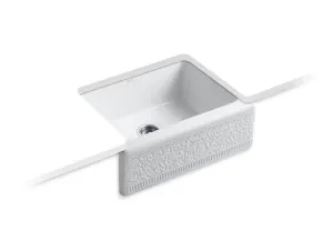 KOHLER K-14572-FC Interlace Alcott 25" x 22" x 8-5/8" Undermount kitchen sink with 5 faucet holes in White