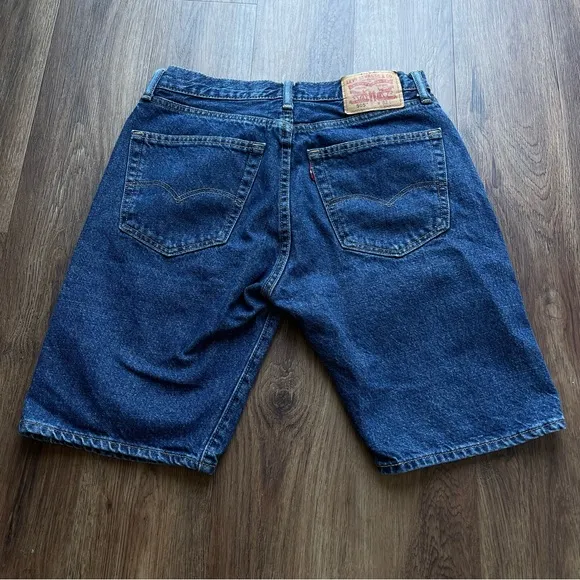 Levi’s 505 32 Vintage 90s Long Relaxed Denim Shorts Straight Fit Y2K High Rise