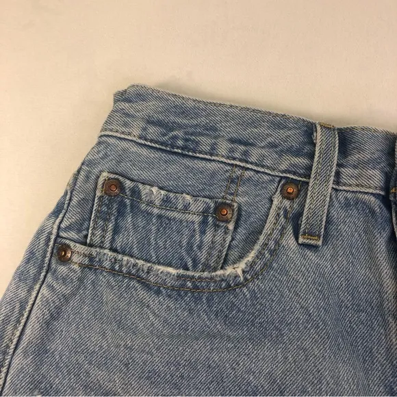 Levi’s Vintage 501 Denim Shorts Distressed High Rise Hipster Button Fly Cut Off