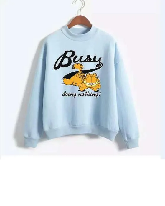 LIGHT BLUE BUSY DOING NOTHING SWEATSHIRT FOR womens