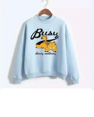 LIGHT BLUE BUSY DOING NOTHING SWEATSHIRT FOR womens