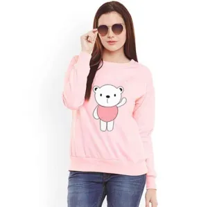 Light Pink Something Meow Print Sweat Shirt SS 89