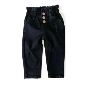 Little Bipsy Paperbag Waist Denim - Black
