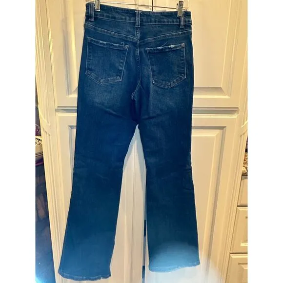Lovervet by Vervet Mid rise dark wash relaxed boot jeans stretch denim size 25/7