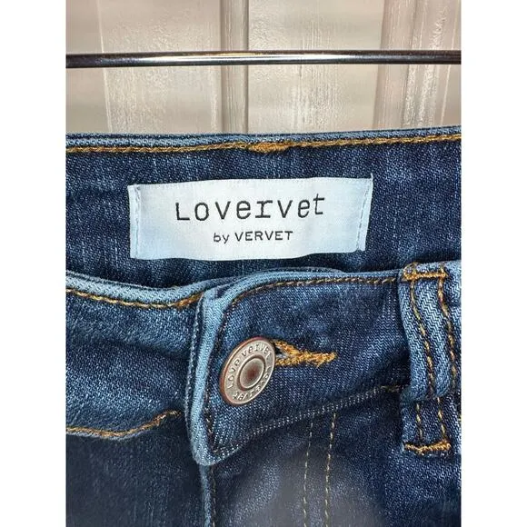 Lovervet by Vervet Mid rise dark wash relaxed boot jeans stretch denim size 25/7
