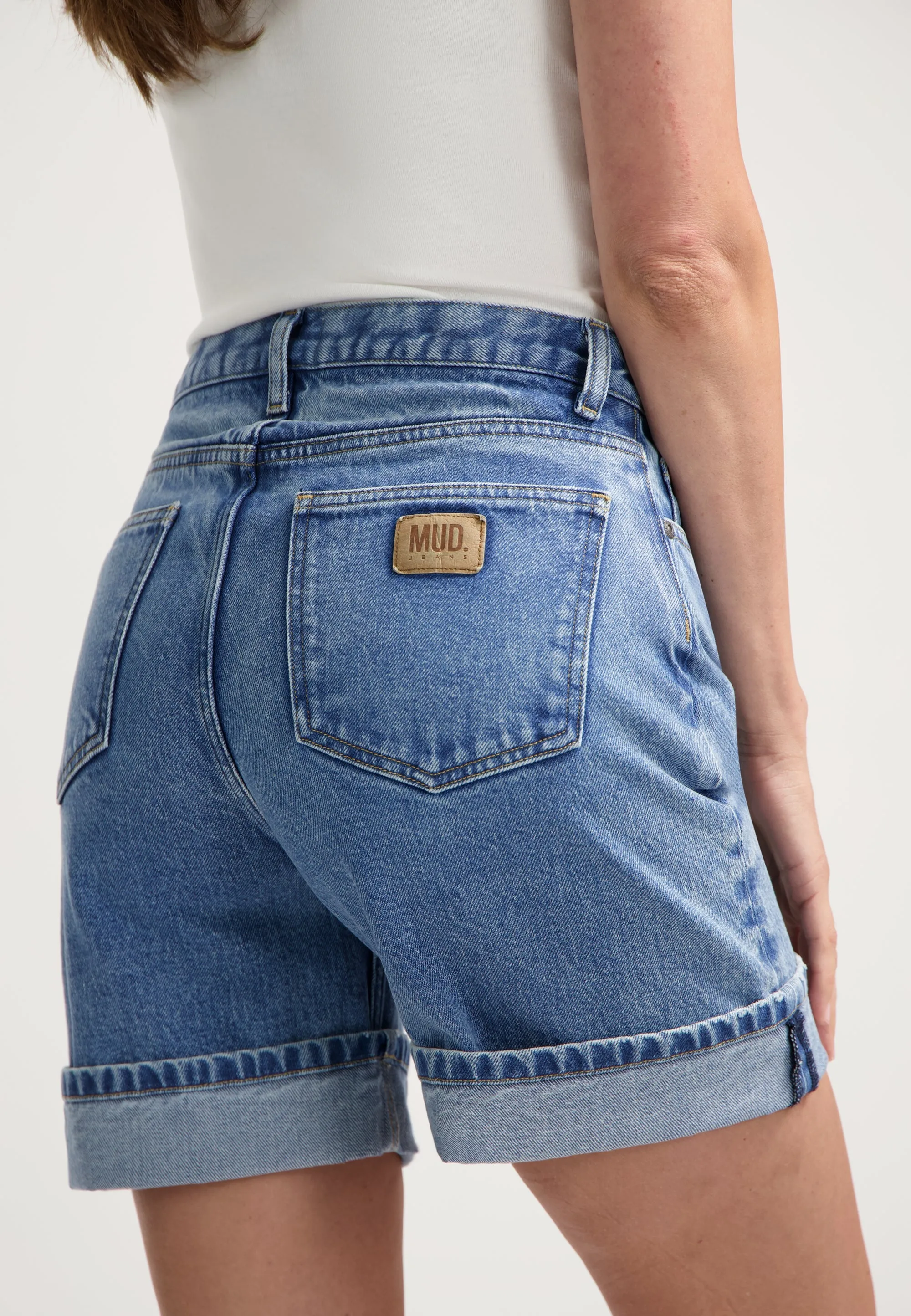Luna Mid Denim Shorts Stone Vintage