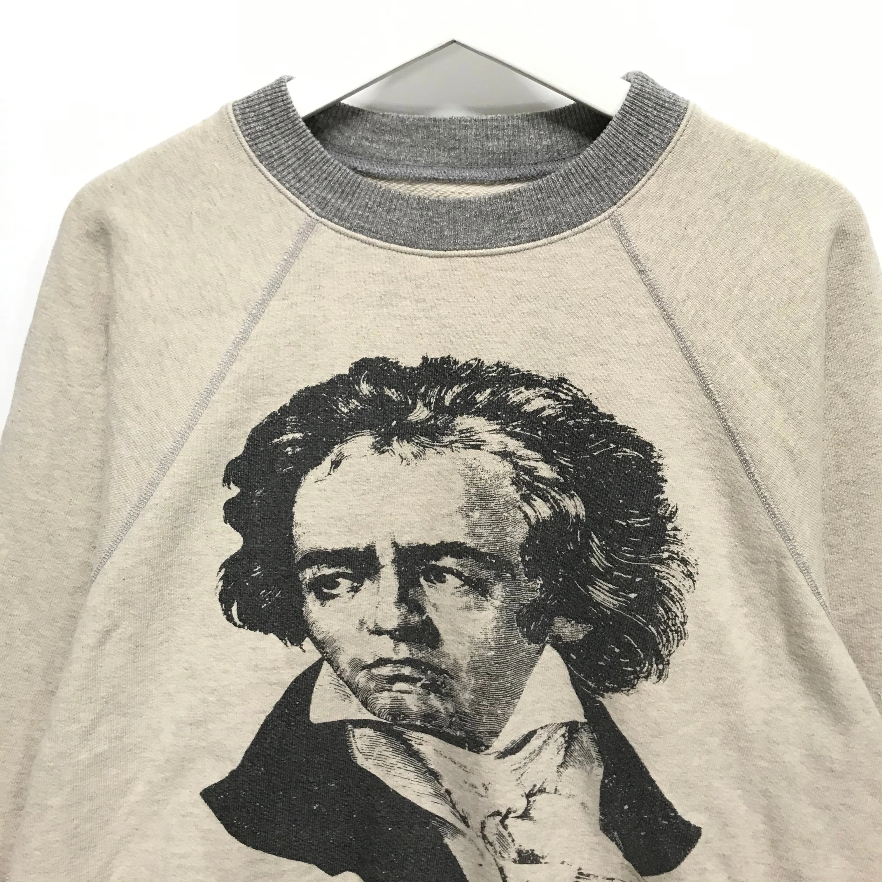 [M] Kapital Beethoven Moonlight Smiley Crewneck Sweatshirt Beige