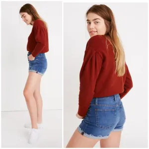 Madewell High-Rise Denim Shorts Button-Front Edition