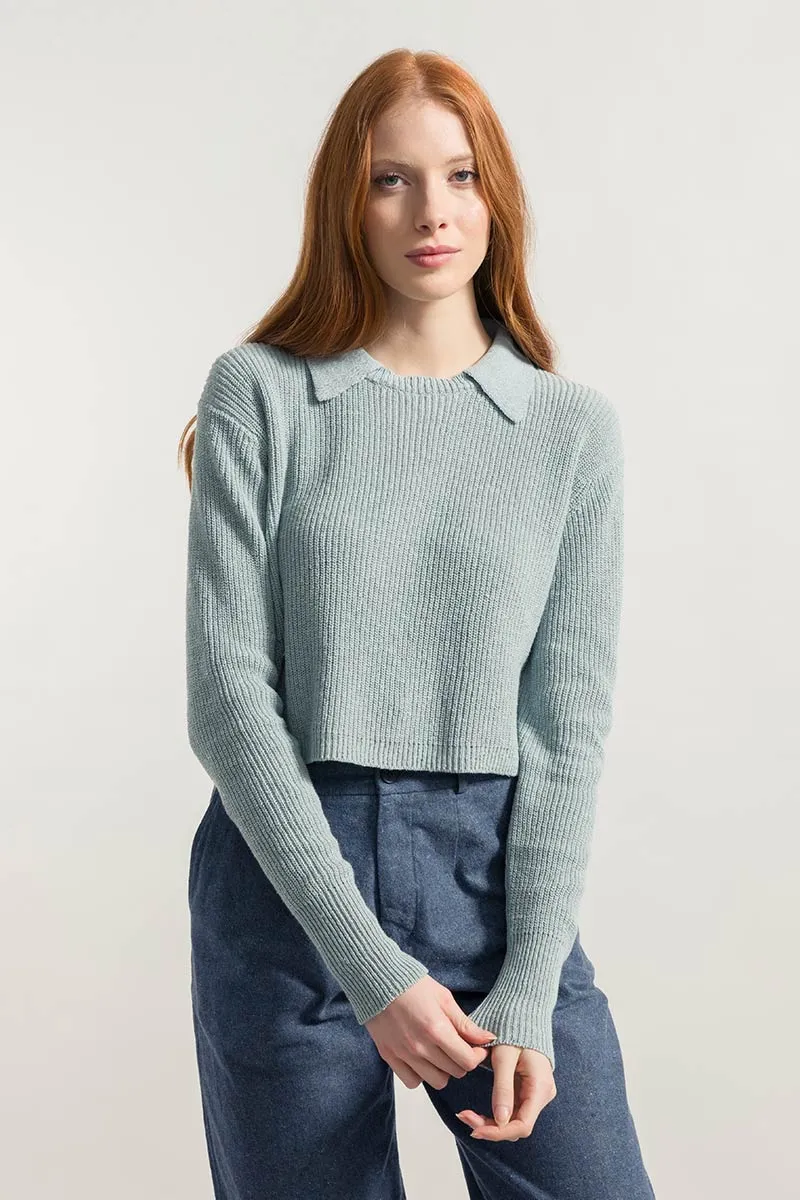 Maglia Cropped Donna Cotone Jeans Rigenerato Martina