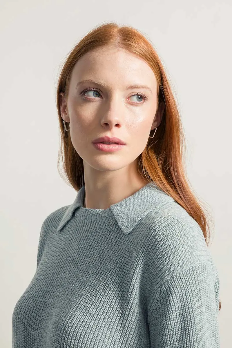 Maglia Cropped Donna Cotone Jeans Rigenerato Martina