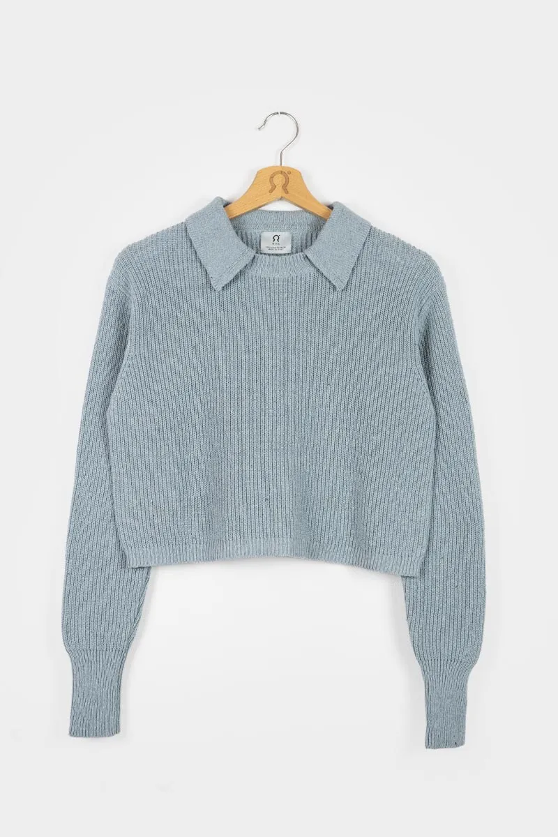 Maglia Cropped Donna Cotone Jeans Rigenerato Martina