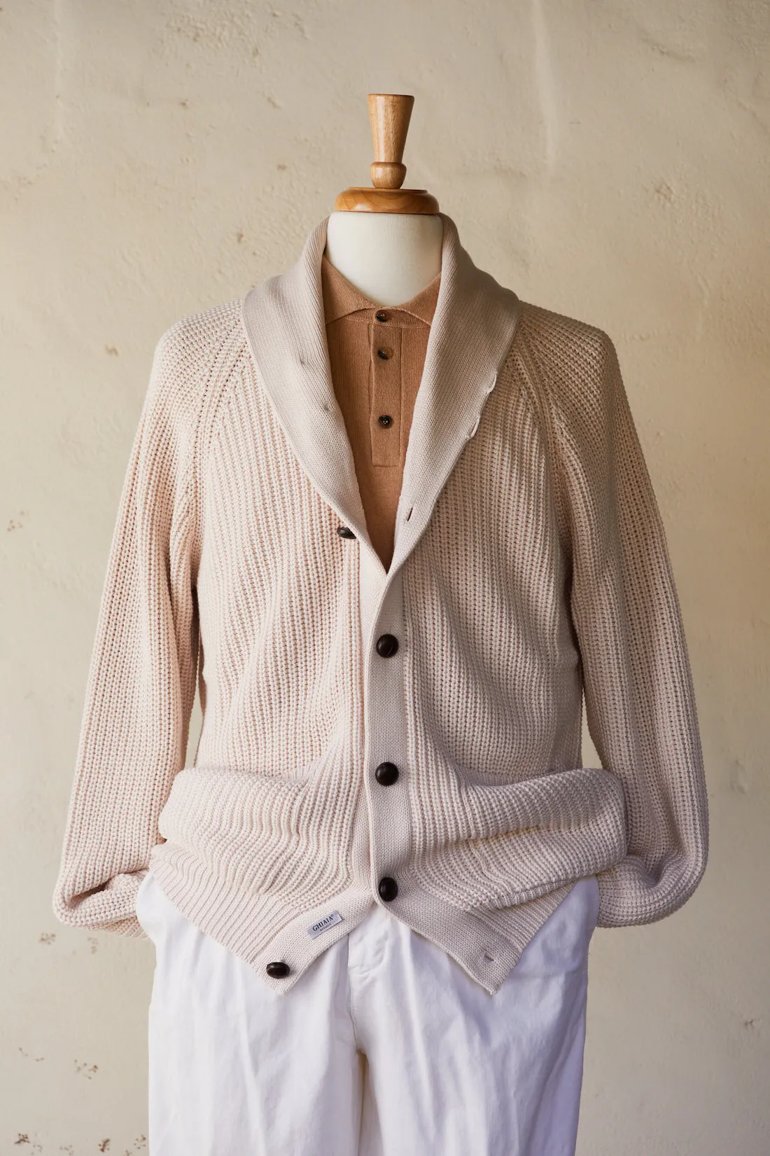 Marinaio Cotton Shawl Collar Cardigan