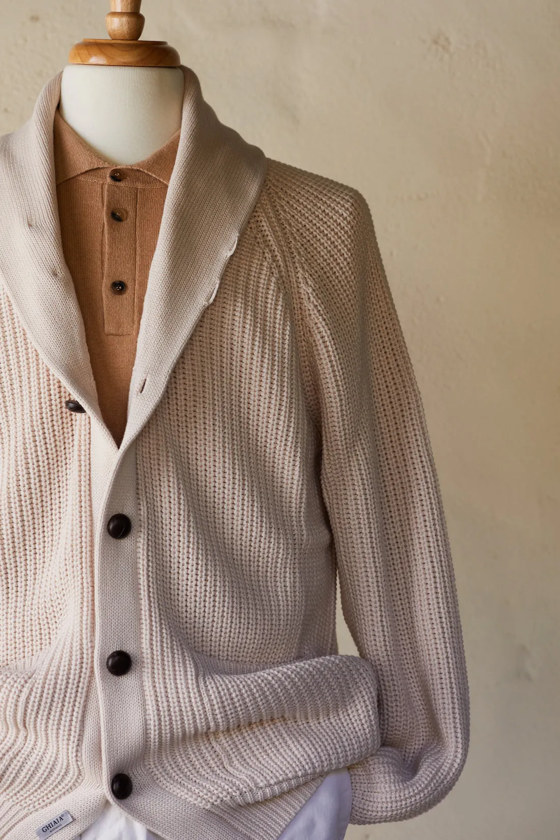 Marinaio Cotton Shawl Collar Cardigan