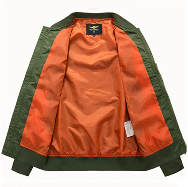 Max To 8XL Battle Embroidery Thin Pilot Jacket